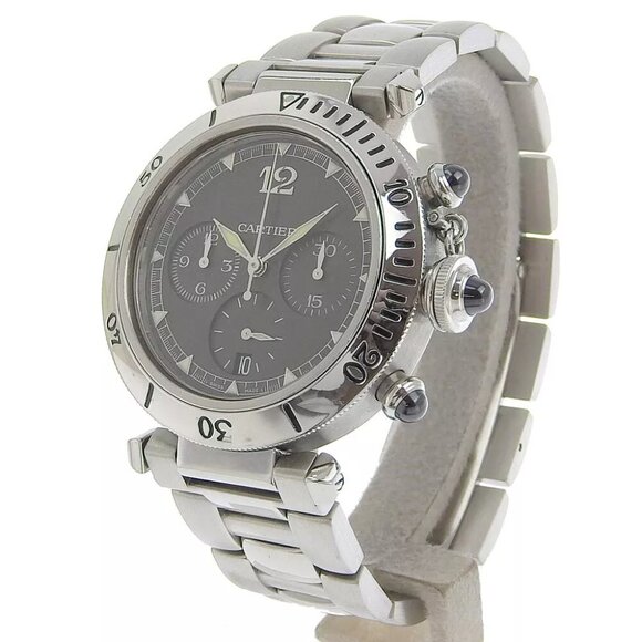 CARTIER Pasha Watches W3107355 Back schedule cal.205 grayDial Stainless St... - Picture 7 of 8